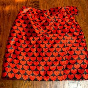 Heart faux wrapped skirt.